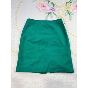 J.Crew Pencil‎ Skirt Women's Size 6 Green Wool Blend Career Business Casual
